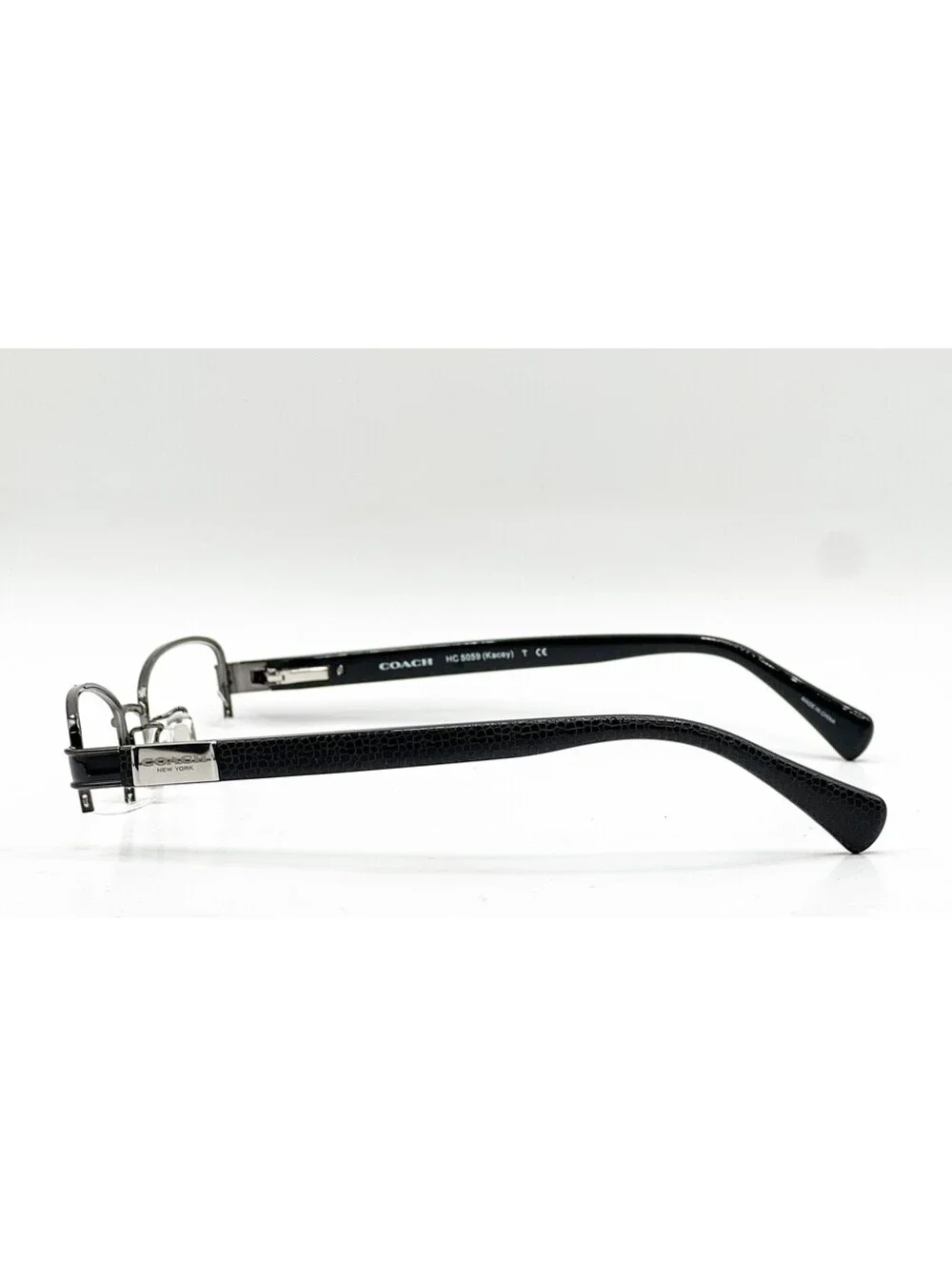 Coach HC 5059 9017 Dark Silver Black Oval Authentic Eyeglass Frames 50-18